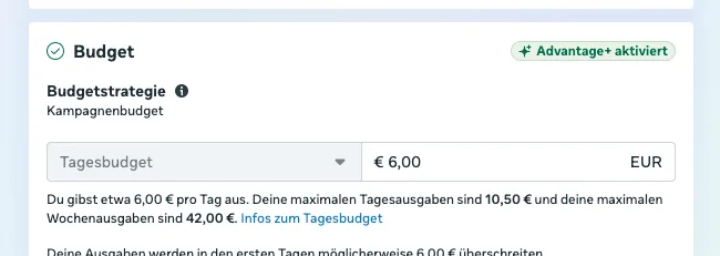 Kampagnenbudget ändern 2