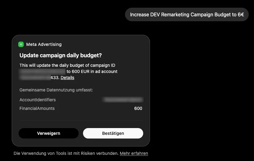 Kampagnenbudget ändern